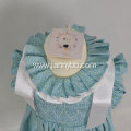 baby smocked ruffle blue floral girls dress